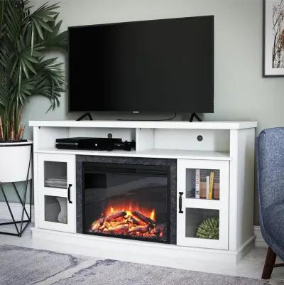 Barrow Creek Fireplace Space Heater Console with Glass Doors for TVs up to 60"