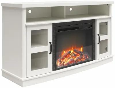 Barrow Creek Fireplace Space Heater Console with Glass Doors for TVs up to 60"