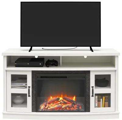 Barrow Creek Fireplace Space Heater Console with Glass Doors for TVs up to 60"