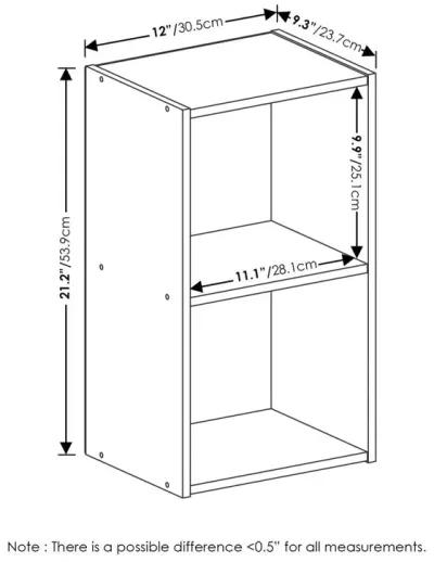 Furinno Pasir 2-Tier Open Shelf Bookcase, Green/White