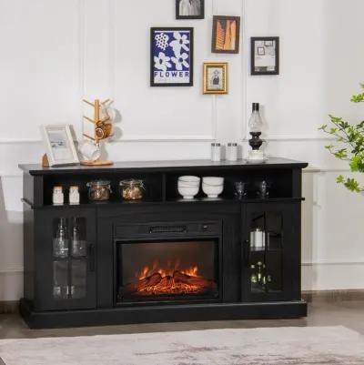 Fireplace TV Stand for TVs Up to 65 Inch with Side Cabinets and Remote Control