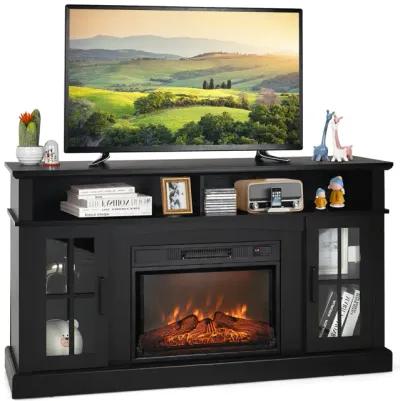 Fireplace TV Stand for TVs Up to 65 Inch with Side Cabinets and Remote Control