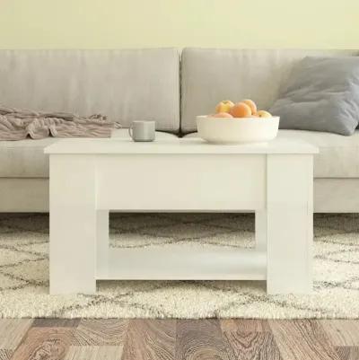 Coffee Table High Gloss White 31.1"x19.3"x16.1" Engineered Wood