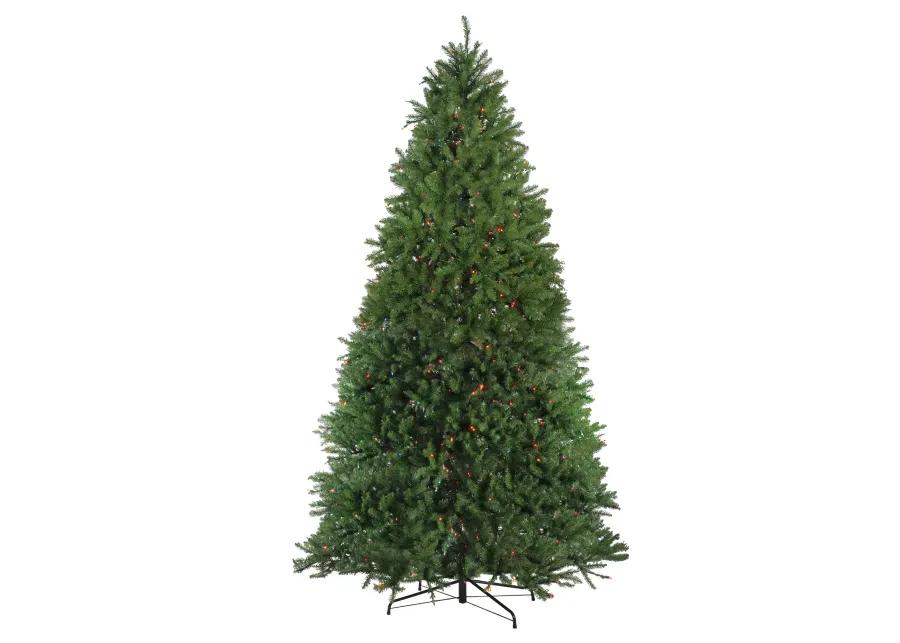 12' Pre-Lit Full Northern Pine Artificial Christmas Tree - Multi-Color Lights