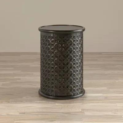 Jofran Distressed Hardwood Global Drum End Table