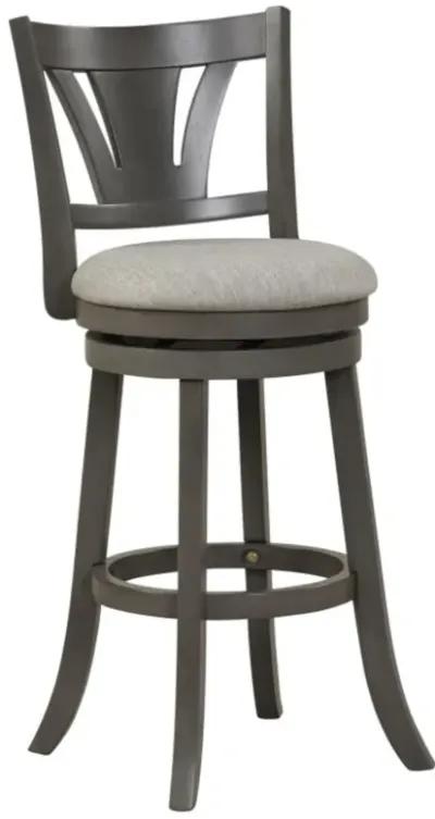 Hivvago 26.5"/30.5" Swivel Bar Stool with Backrest Soft Cushioned Seat and Footrest Gray