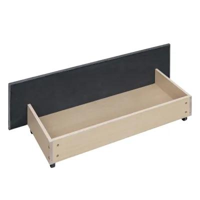 Upholstered Platform Bed With Stud Trim Headboard And Footboard And 4 Drawers No Box Spring