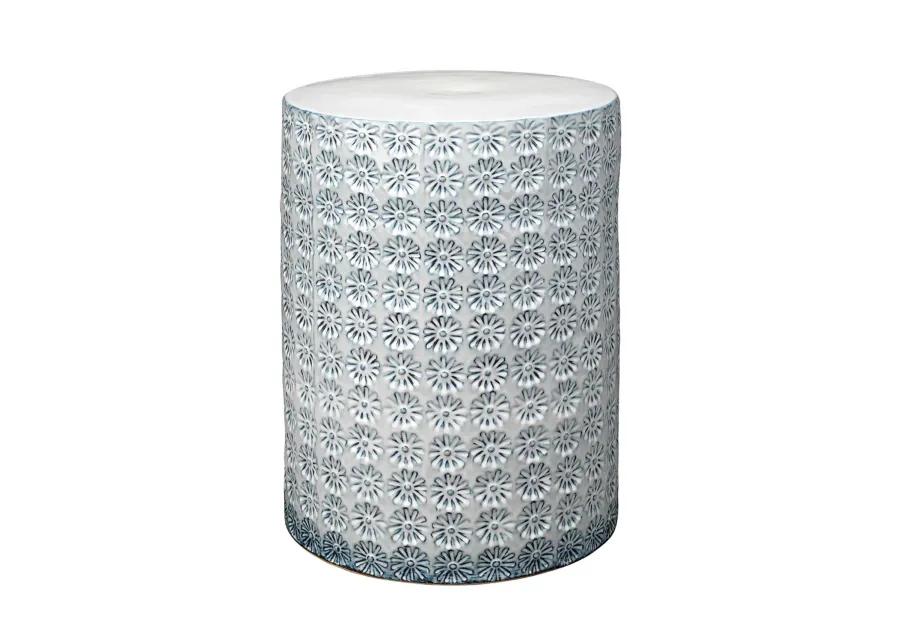 Wildflower Blue Ceramic Side Table