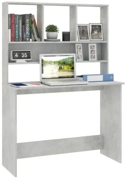 vidaXL Desk with Shelves Concrete Gray 43.3"x17.7"x61.8" Chipboard, 800391