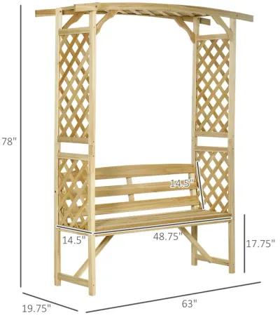 Natural Patio Seating: Wooden Garden Bench for Vines & Climbing Plants