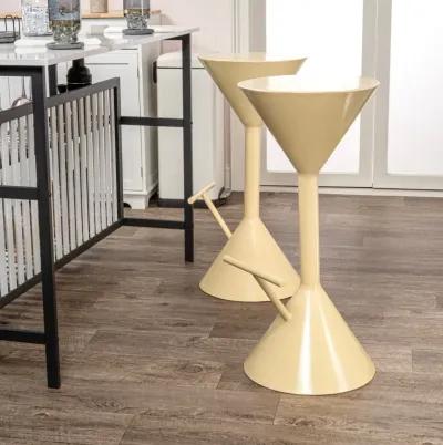 Chronos 29.75" Modern Industrial Iron Hourglass Backless Bar Stool with Foot Rest