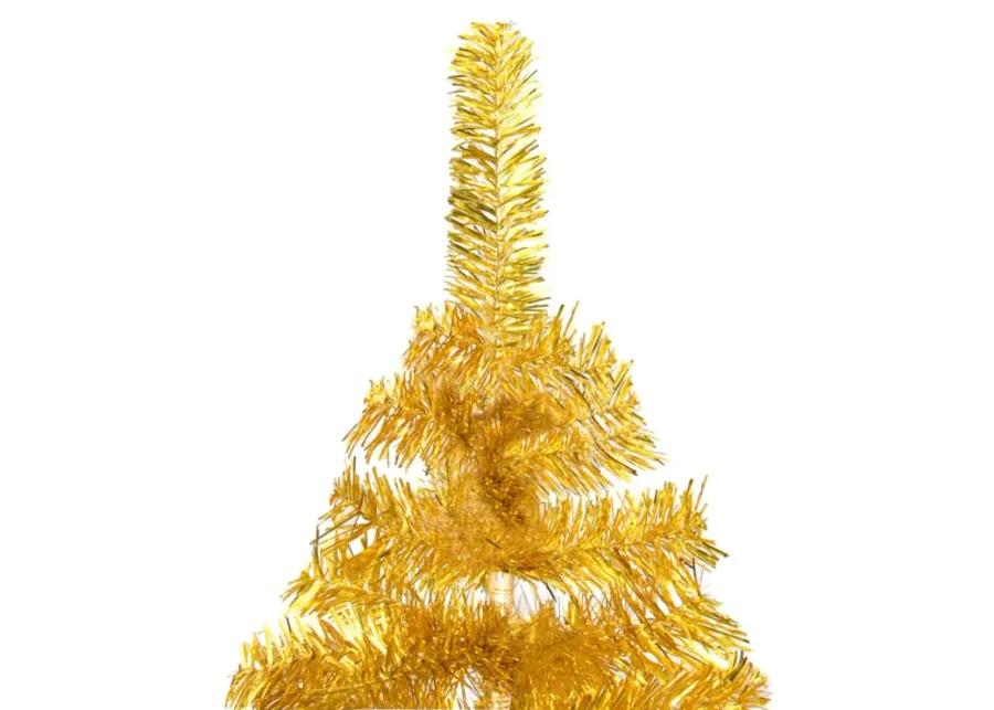 vidaXL Artificial Christmas Tree with Stand Gold 59.1" PET