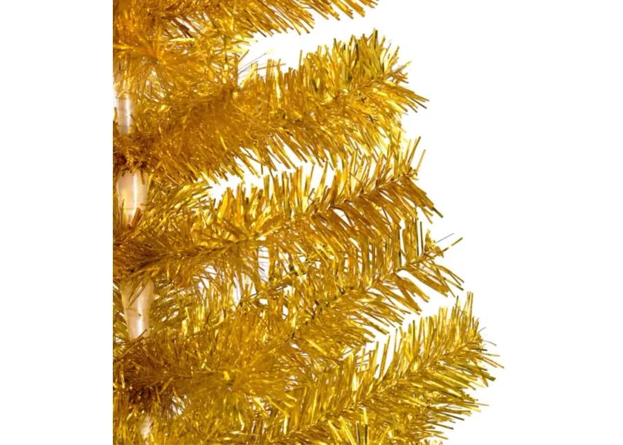 vidaXL Artificial Christmas Tree with Stand Gold 59.1" PET