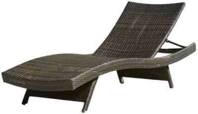 Mach Chaise Lounger, Dark Brown Rattan Wicker Frame, Outdoor, 79 Inch