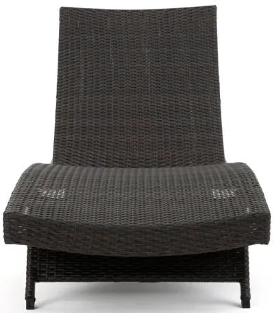 Mach Chaise Lounger, Dark Brown Rattan Wicker Frame, Outdoor, 79 Inch