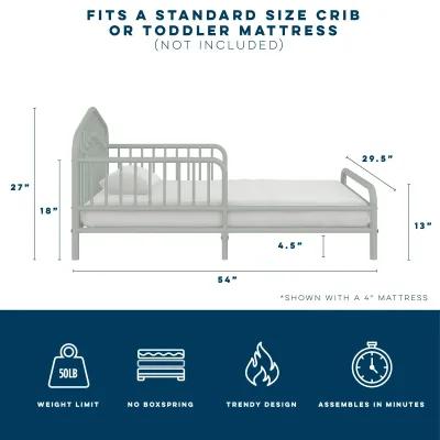 Bushwick Metal Toddler Bed with Safety Rails