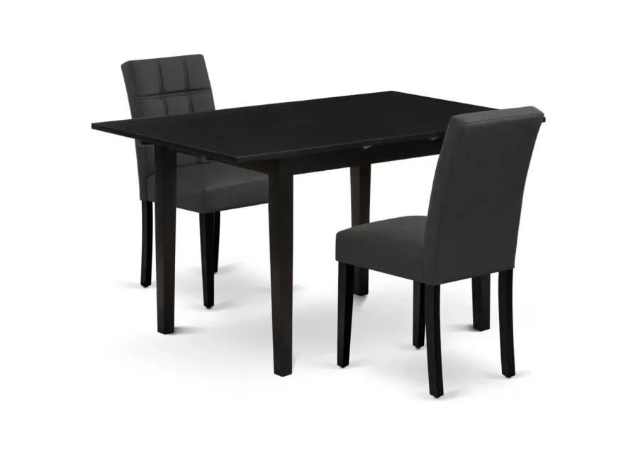 3 Piece Dinner Table Set consists A Wooden Table