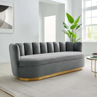 Victoria Channel Tufted Performance Velvet Sofa