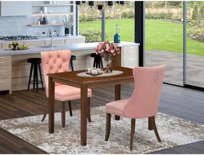 3 Piece Kitchen Table Set Contains a Rectangle Dining Table