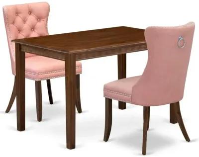 3 Piece Kitchen Table Set Contains a Rectangle Dining Table