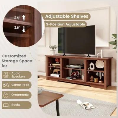 70 Inch TV Stand for up to 75 Inch Flat Screen TVs with Adjustable Shelves