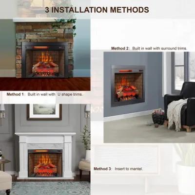 MONDAWE 28 Inch Infrared Electric Fireplace Insert, Touch Panel Home Decor Heater, Smokeless Firebox With Trim Kit