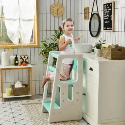 Hivvago Kids Kitchen Step Stool with Double Safety Rails