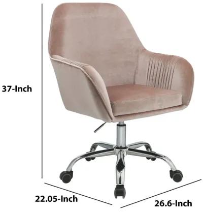 92504 Office Chair - Peach Velvet & Chrome