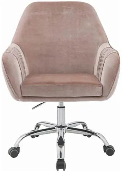 92504 Office Chair - Peach Velvet & Chrome