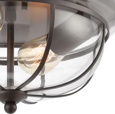 Manhattan Boutique 13'' Bronze Wide 2-Light Flush Mount