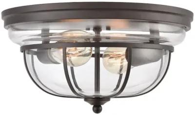 Manhattan Boutique 13'' Bronze Wide 2-Light Flush Mount