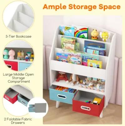 Hivvago Kids Bookshelf with Open Compartment for Toddlers 3+ Years Old