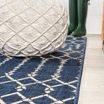 Ourika Moroccan Geometric Textured Weave Indoor/Outdoor Runner Rug