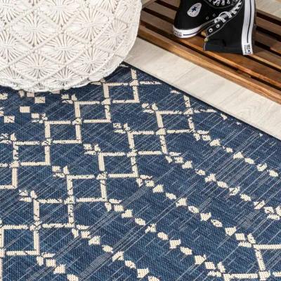 Ourika Moroccan Geometric Textured Weave Indoor/Outdoor Runner Rug