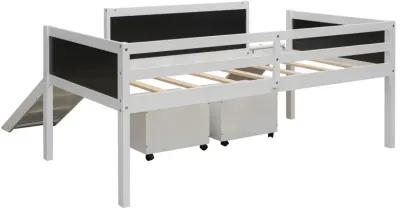 Merax Loft Bed with 2 Storage Boxes