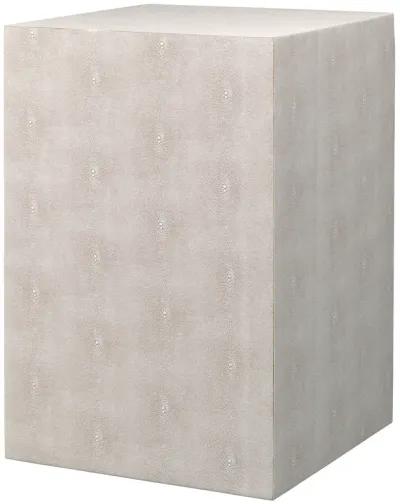 Structure Faux-Shagreen Square Side Table, Cream