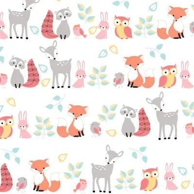 Lambs & Ivy Little Woodland Forest Animals 100% Cotton Baby Fitted Crib Sheet