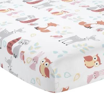 Lambs & Ivy Little Woodland Forest Animals 100% Cotton Baby Fitted Crib Sheet