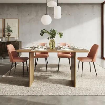 Jofran Burke Five Piece 76 Rustic Modern Solid Wood Dining Set