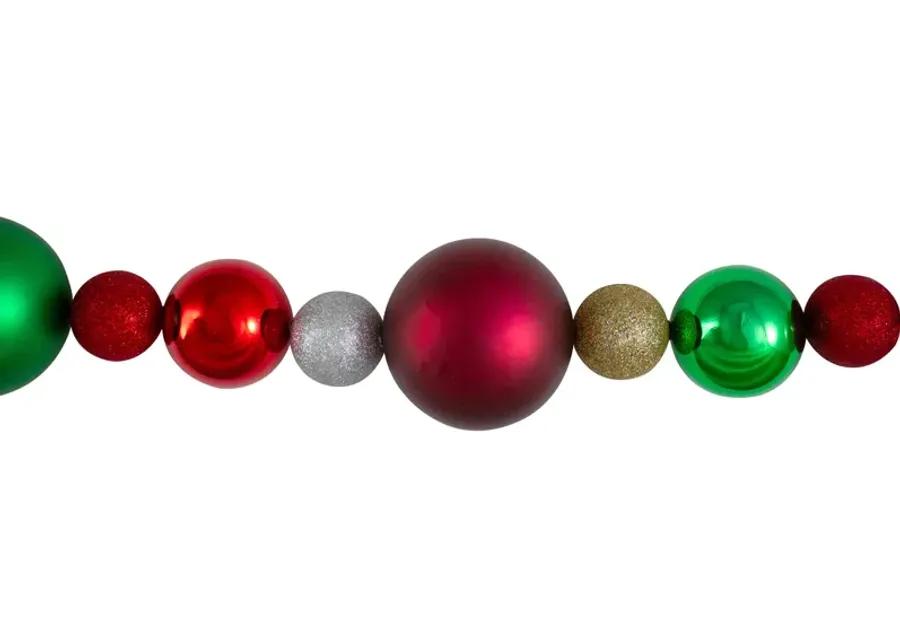 6' Traditional Colored Shatterproof Ball Artificial Christmas Garland - Unlit