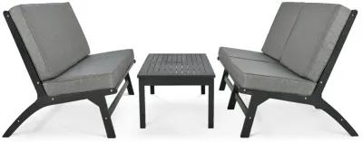 Merax 4-Piece V-shaped Seats set, Acacia Solid Wood Outdoor Sofa, Garden Furniture, Outdoor seating