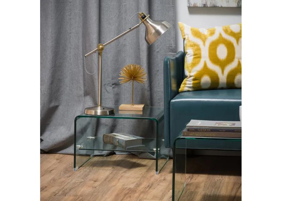 Ultra-Chic Glass End Table with Shelf Style Meets Functionality