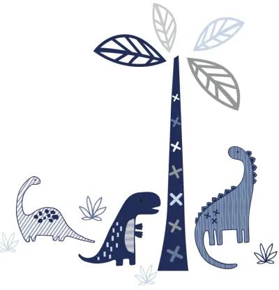 Lambs & Ivy Baby Dino Blue/White Dinosaur Nursery 6-Piece Crib Bedding Set