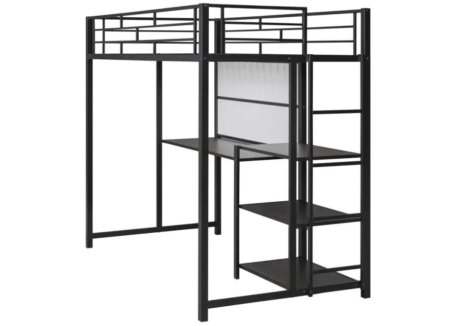 Merax Metal Loft Bed with Desk and Ladder