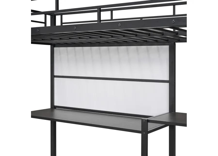 Merax Metal Loft Bed with Desk and Ladder