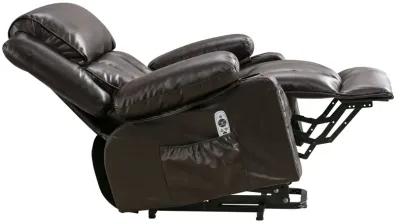 38.58 in. W Leather Recliner with Remote Control, Tufted and Storage