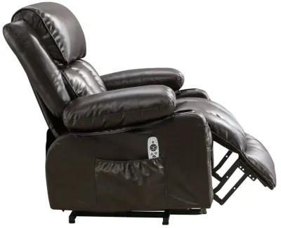 38.58 in. W Leather Recliner with Remote Control, Tufted and Storage