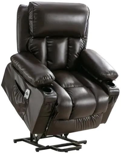 38.58 in. W Leather Recliner with Remote Control, Tufted and Storage