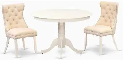 3 Piece Dining Room Table Set Contains a Round Kitchen Table with Pedestal