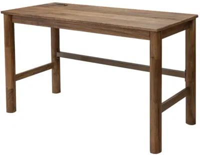 Olum 51 Inch Desk, Rectangular Top, Solid Mango Wood Frame, Towny Brown - Benzara